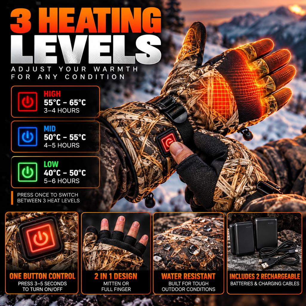 Veyrno Camo Heated Gloves
